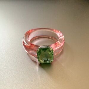 COPY - Resin Ring - pink with pink green
